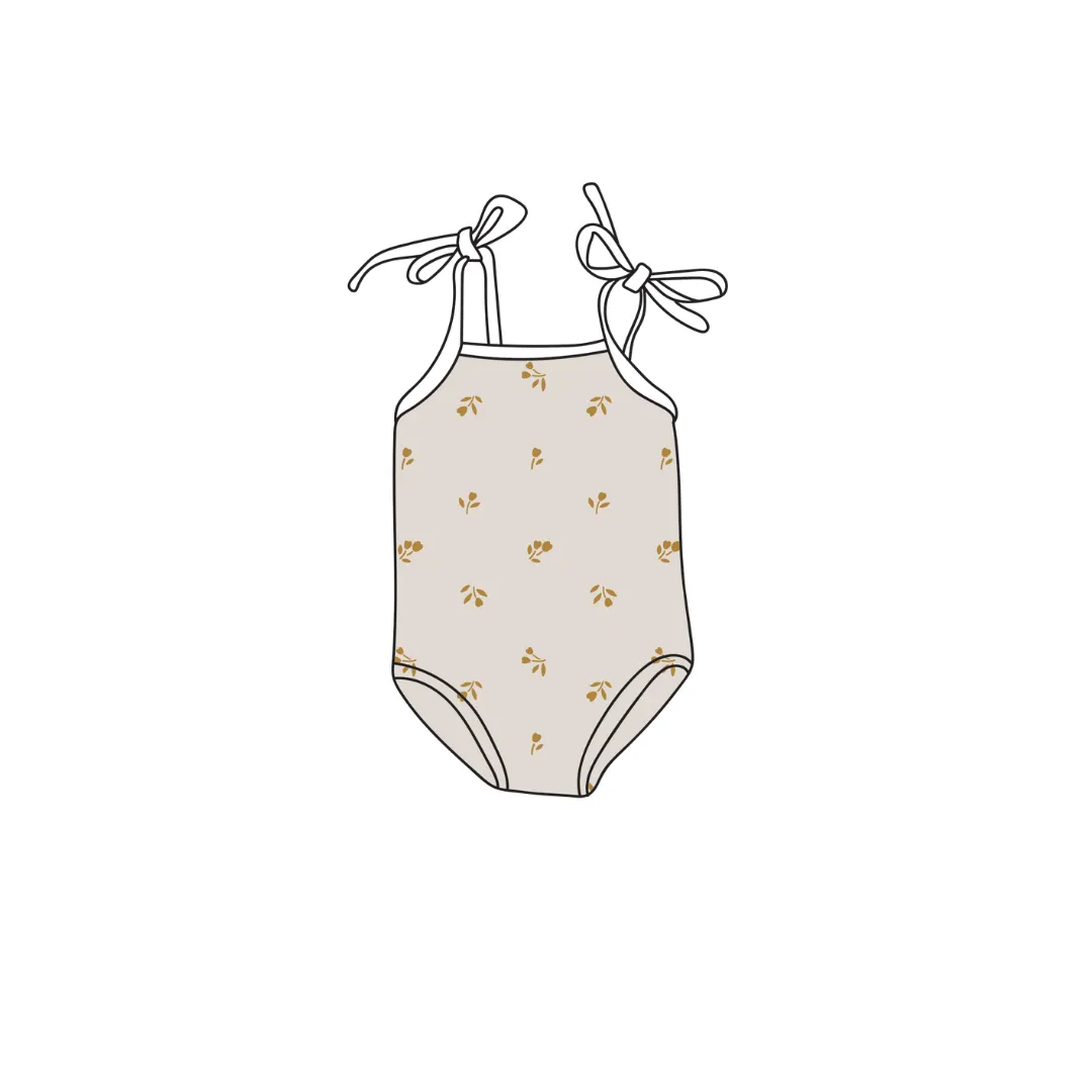Tie Strap One-Piece Swimsuit - Tulip