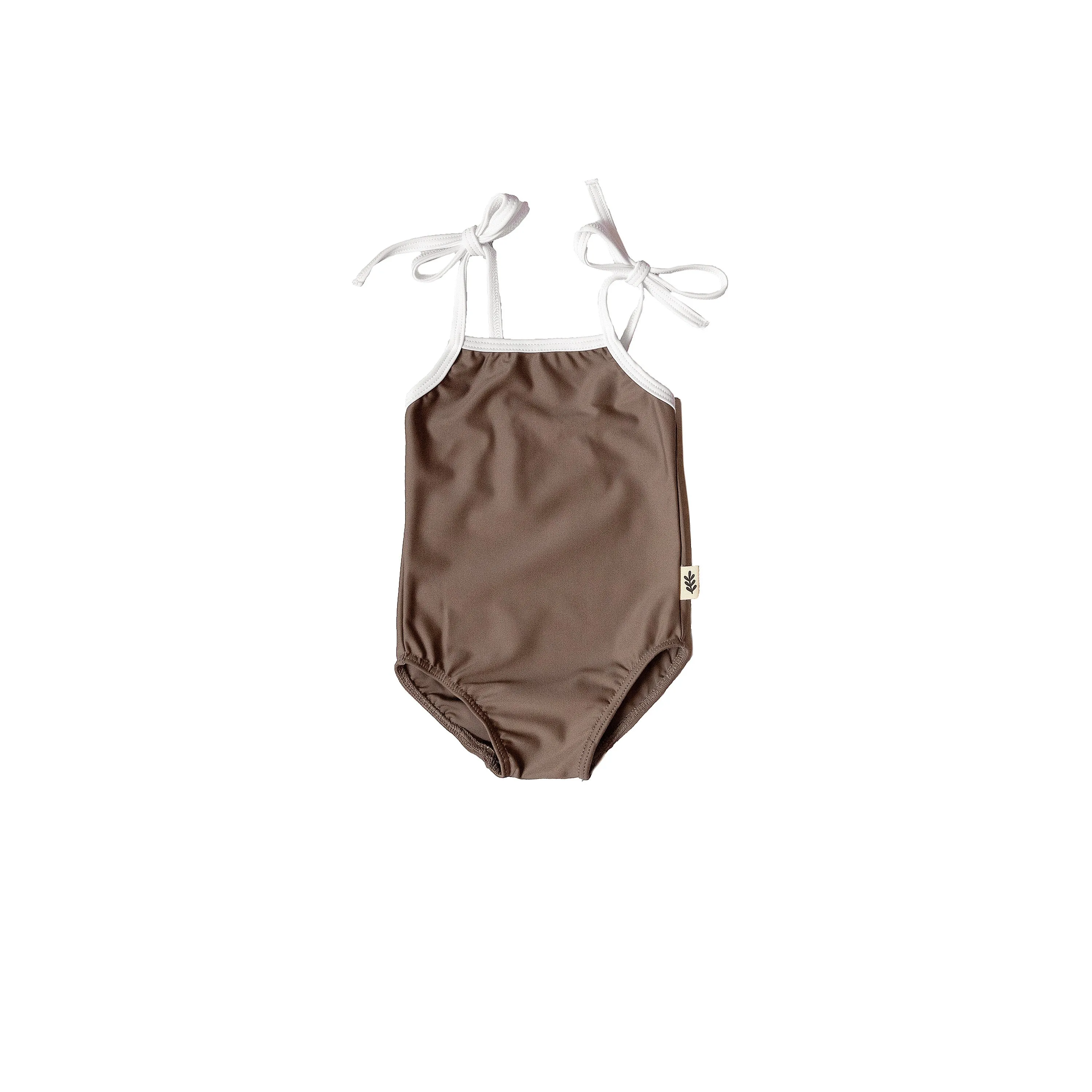 Tie-Strap One-Piece Swimsuit - Wood