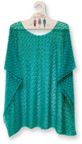 turquoise mesh poncho Case of 10