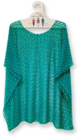 turquoise mesh poncho Case of 10