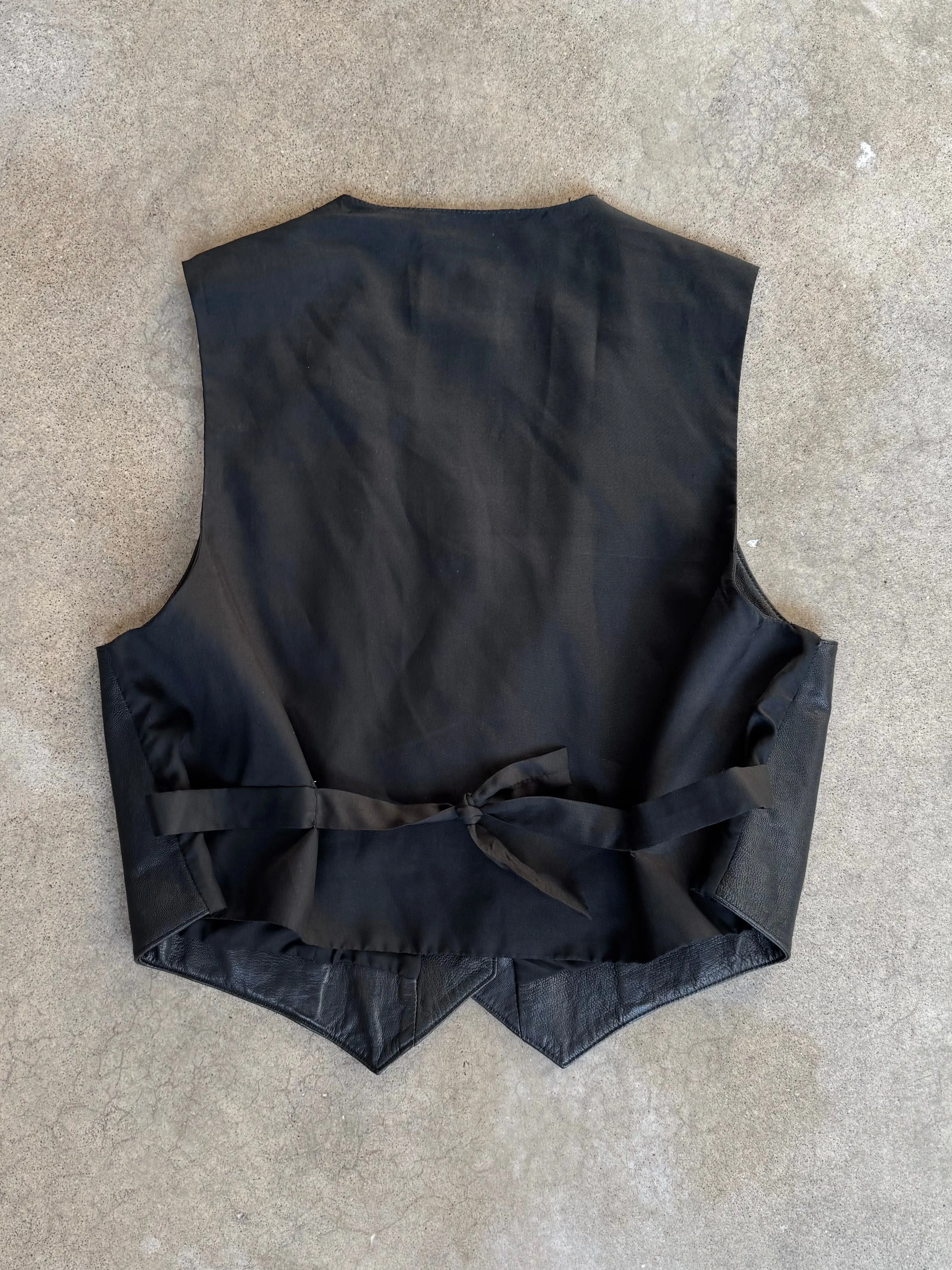 Vintage Boutique Europa Black Leather Vest (L)