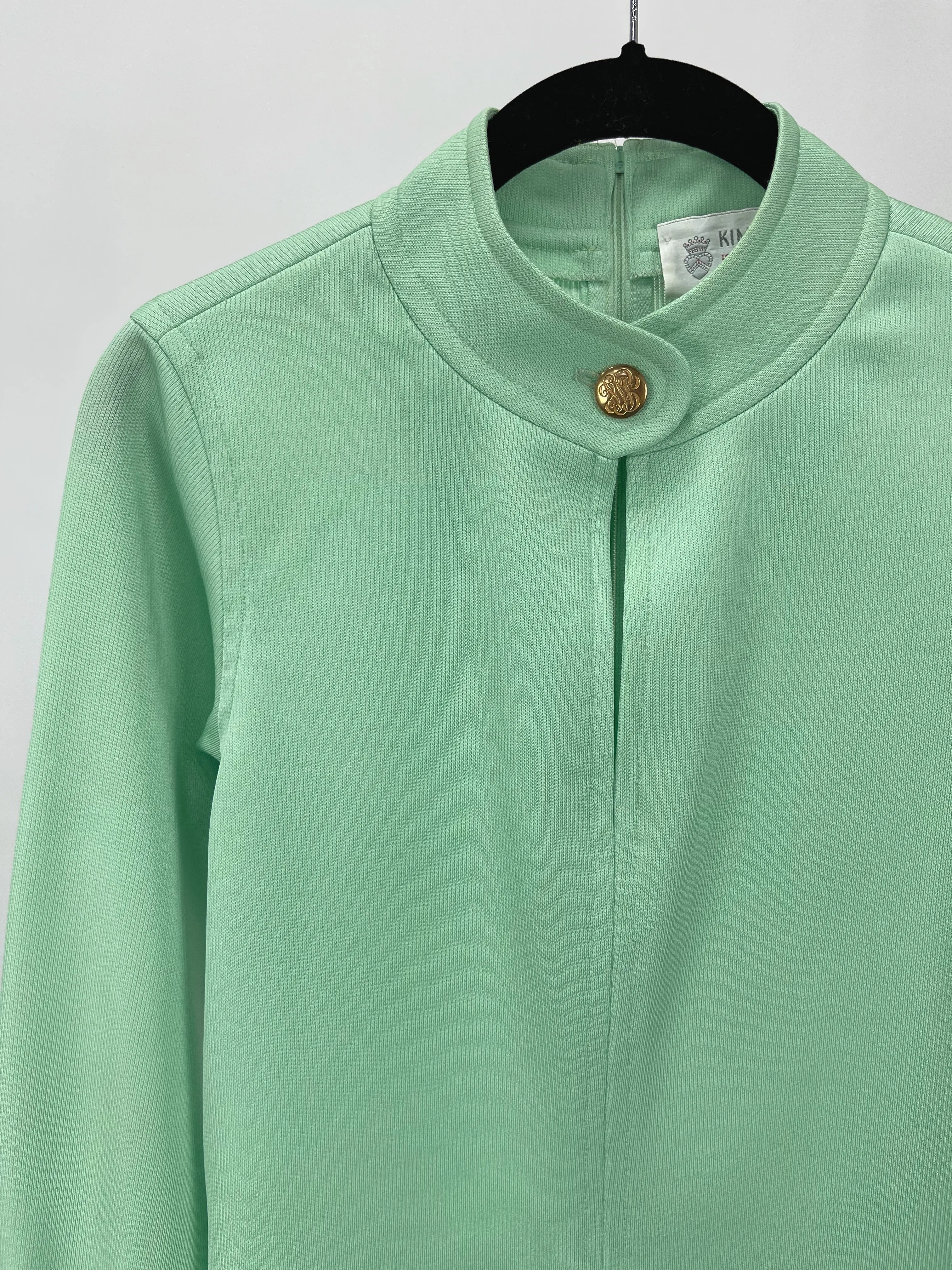 Vintage Kimberly Green Buttoned Keyhole Blouse (S)