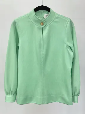 Vintage Kimberly Green Buttoned Keyhole Blouse (S)