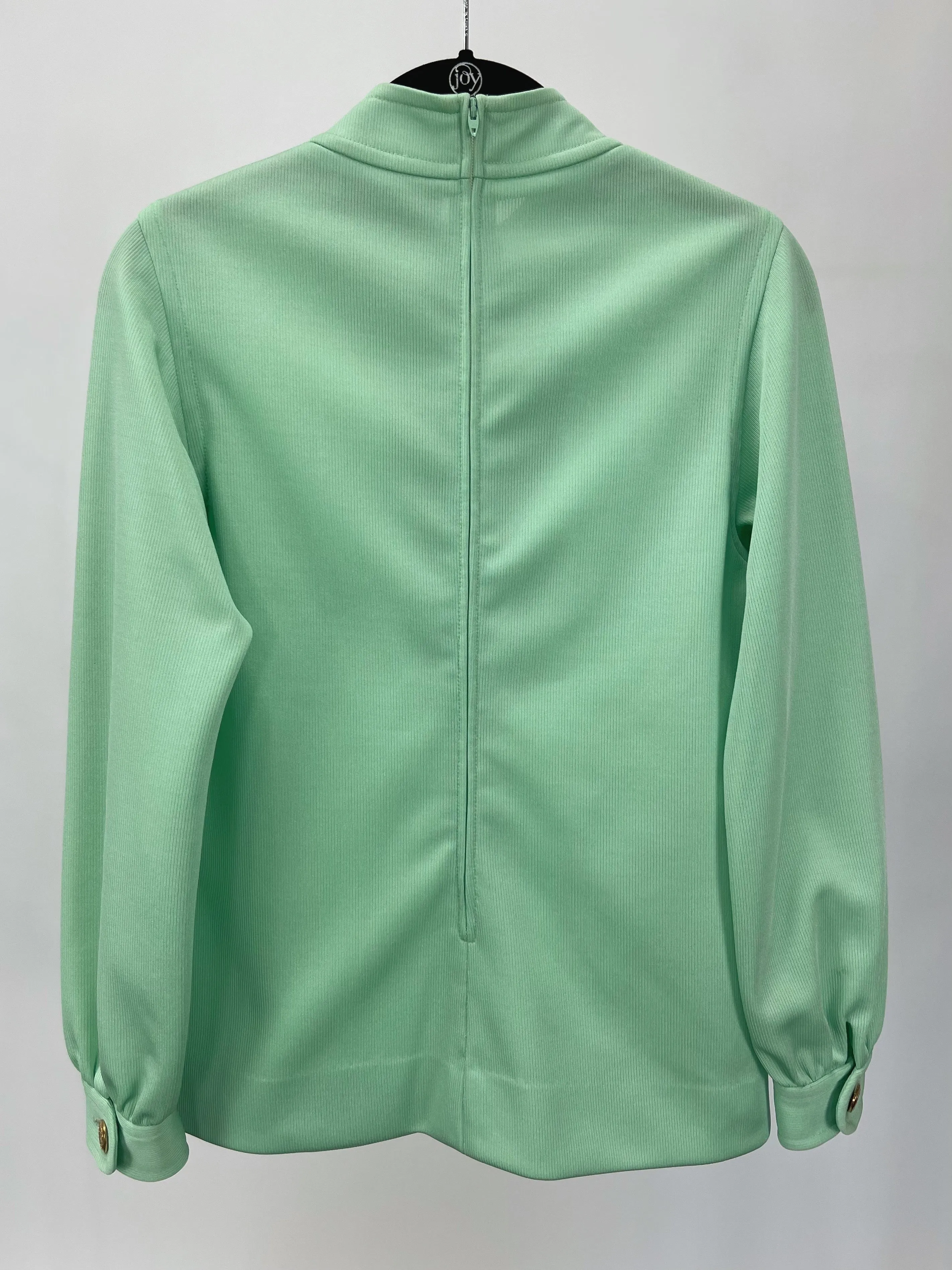 Vintage Kimberly Green Buttoned Keyhole Blouse (S)