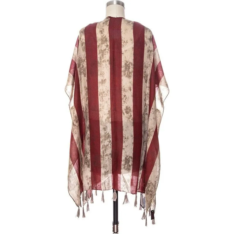Vintage US Flag Shaped Shawl