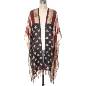 Vintage US Flag Shaped Shawl