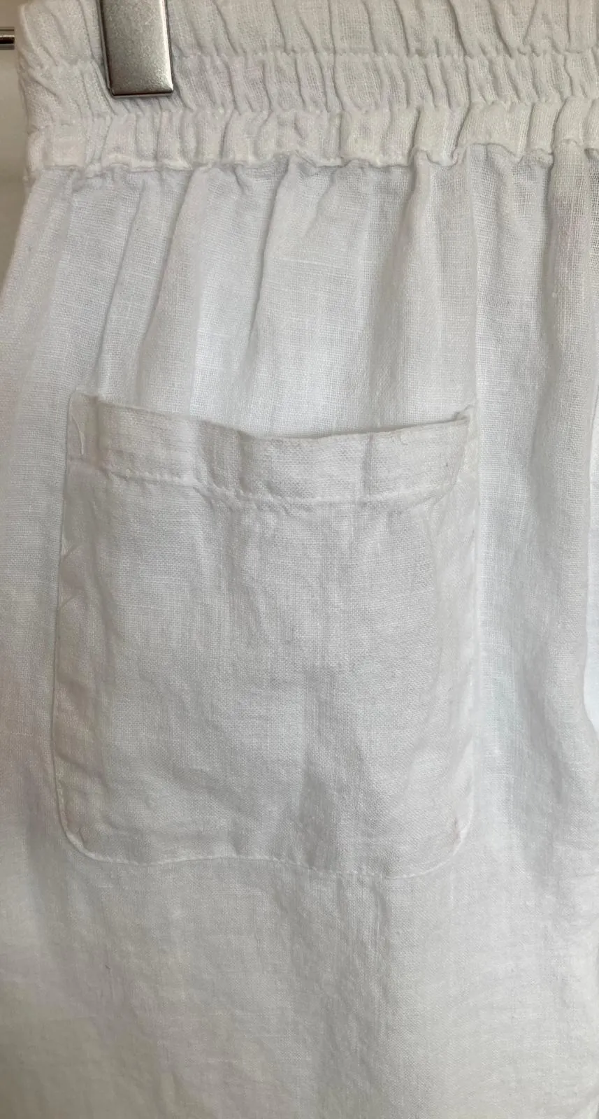 White linen pants