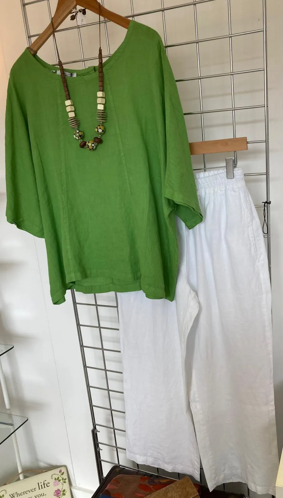 White linen pants