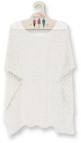 white mesh poncho Case of 10