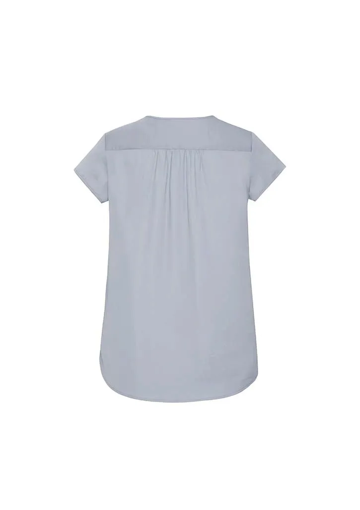 Womens Kayla V-neck Pleat Blouse - RB967LS