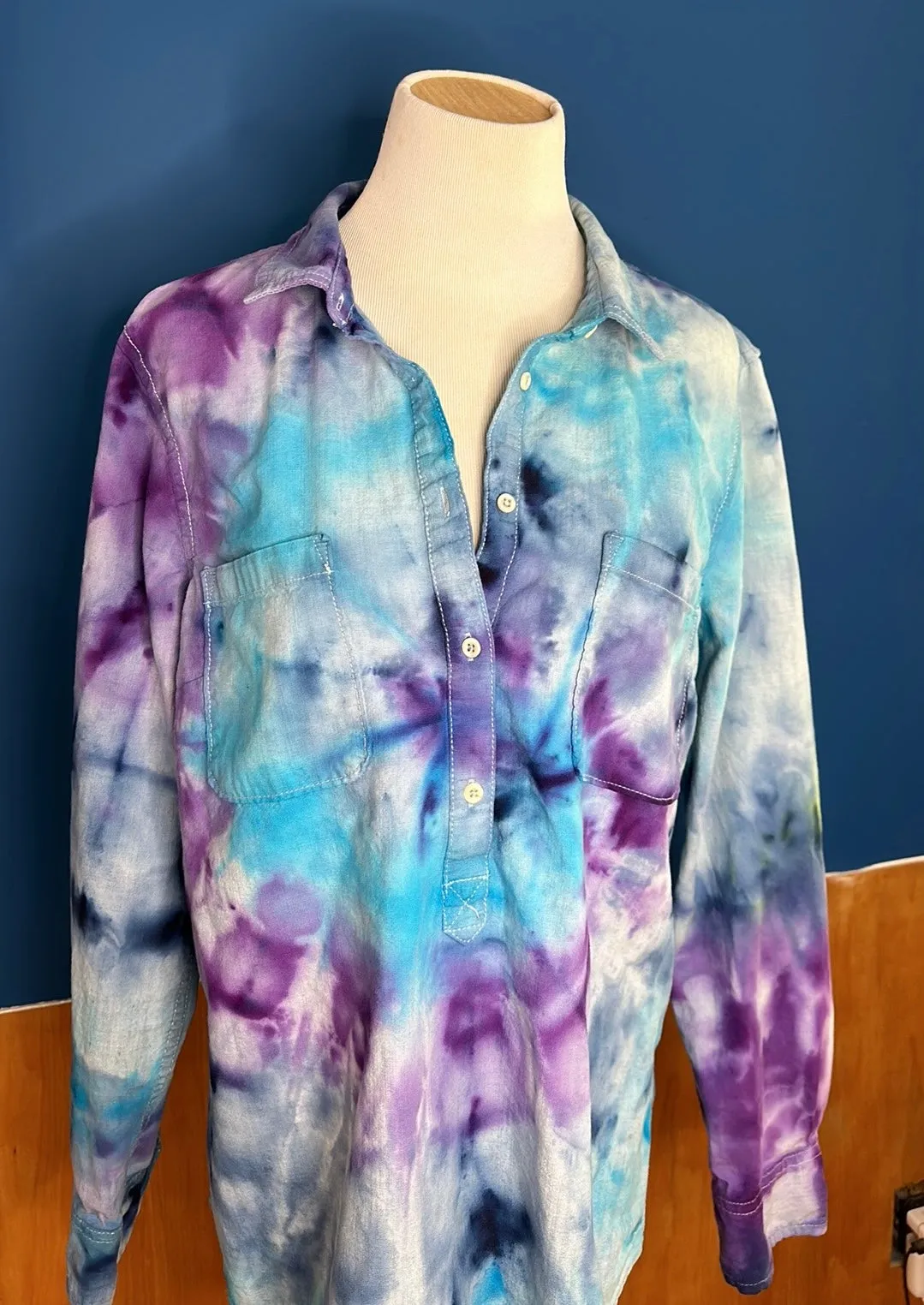 XXL Tye dye denim shirt