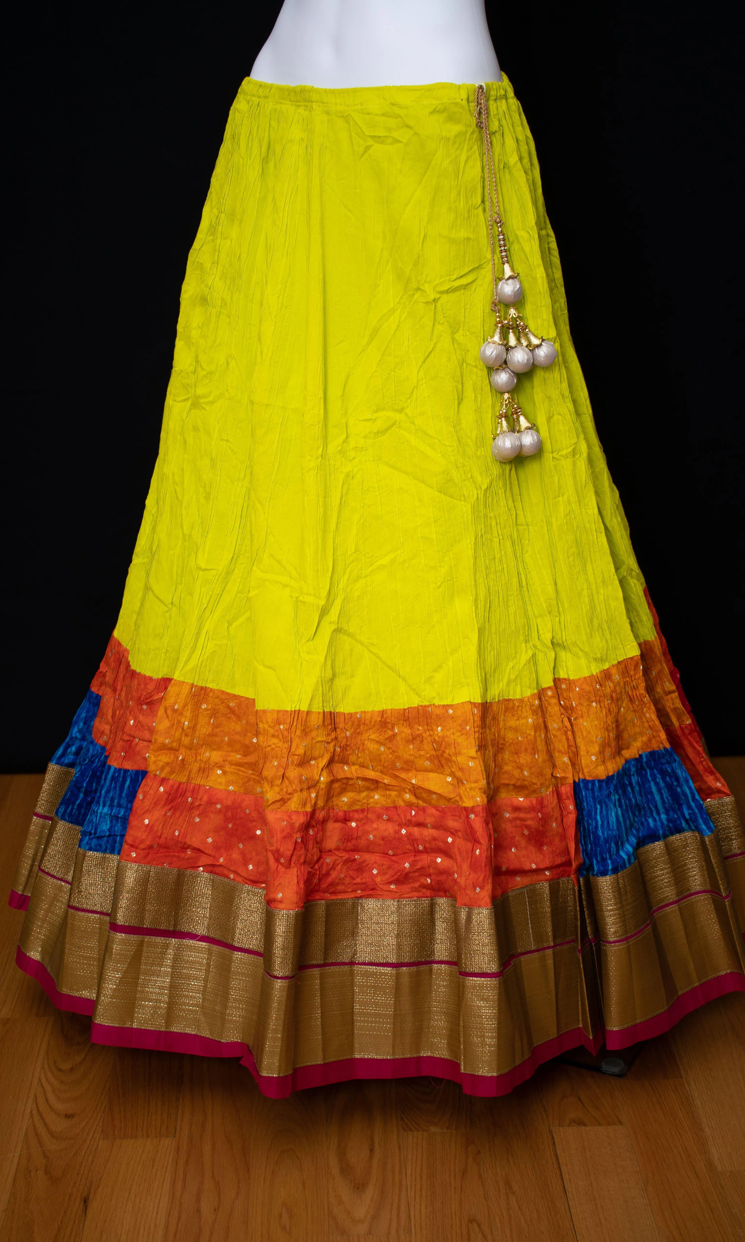 Yellow Printed Hem Skirt