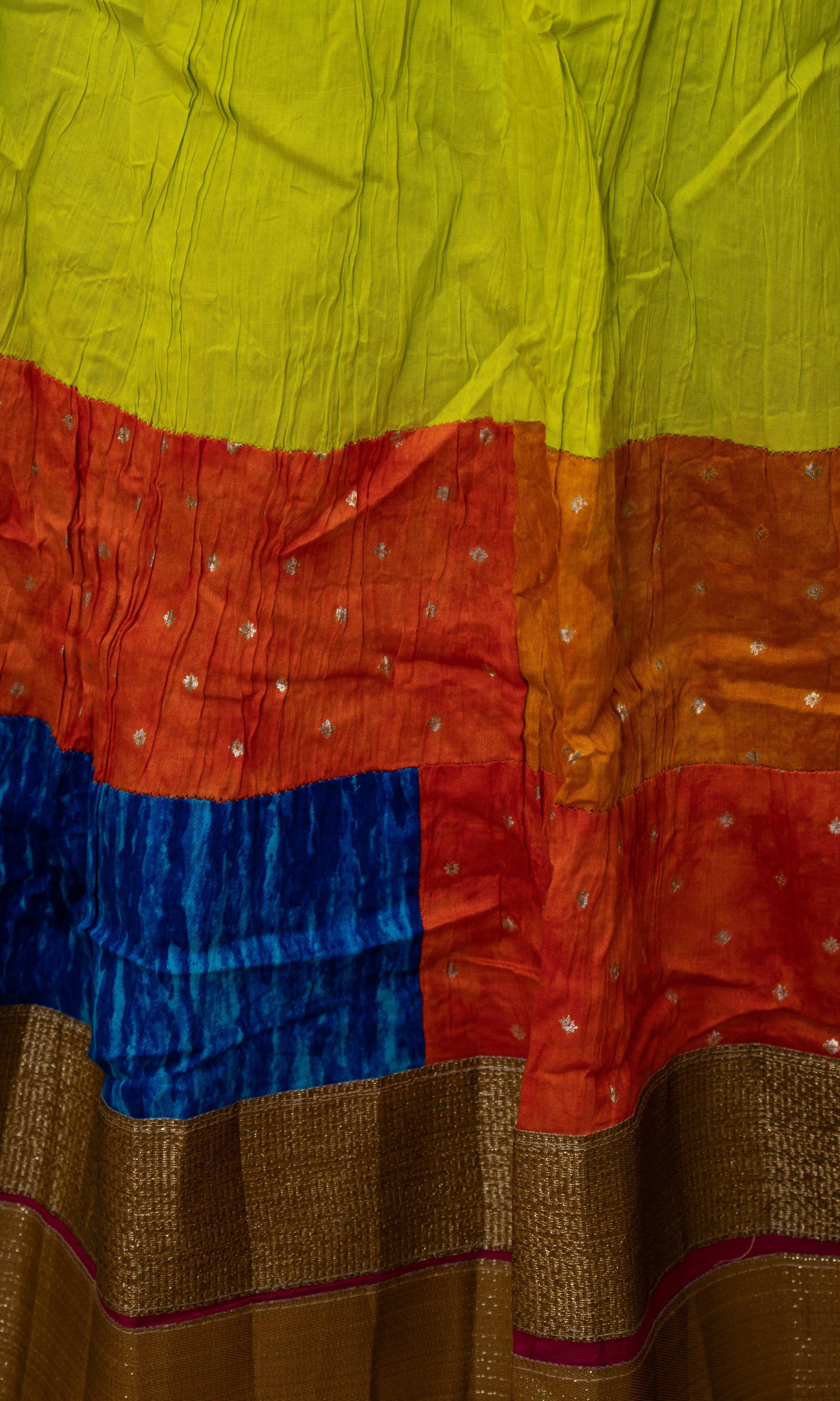 Yellow Printed Hem Skirt