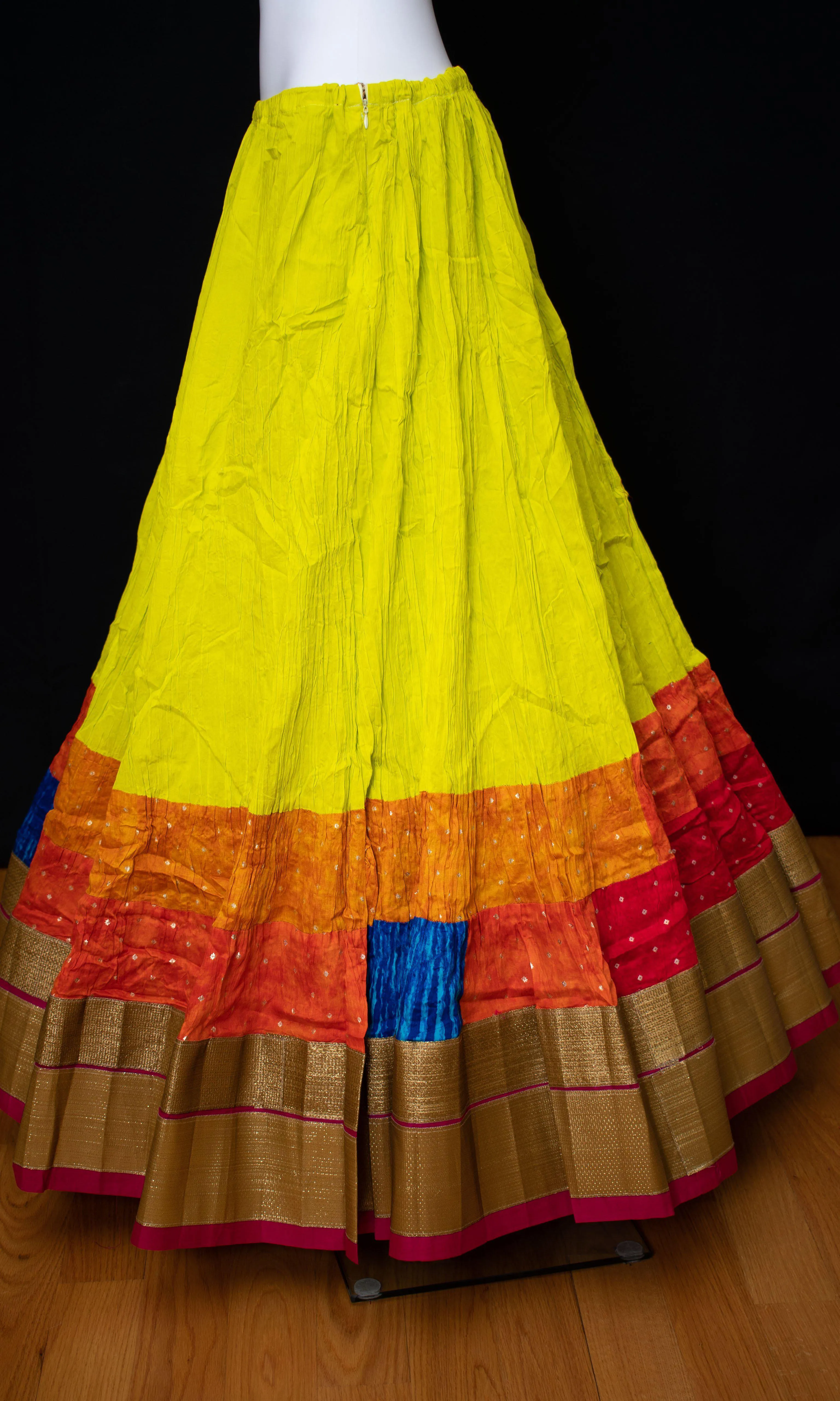 Yellow Printed Hem Skirt