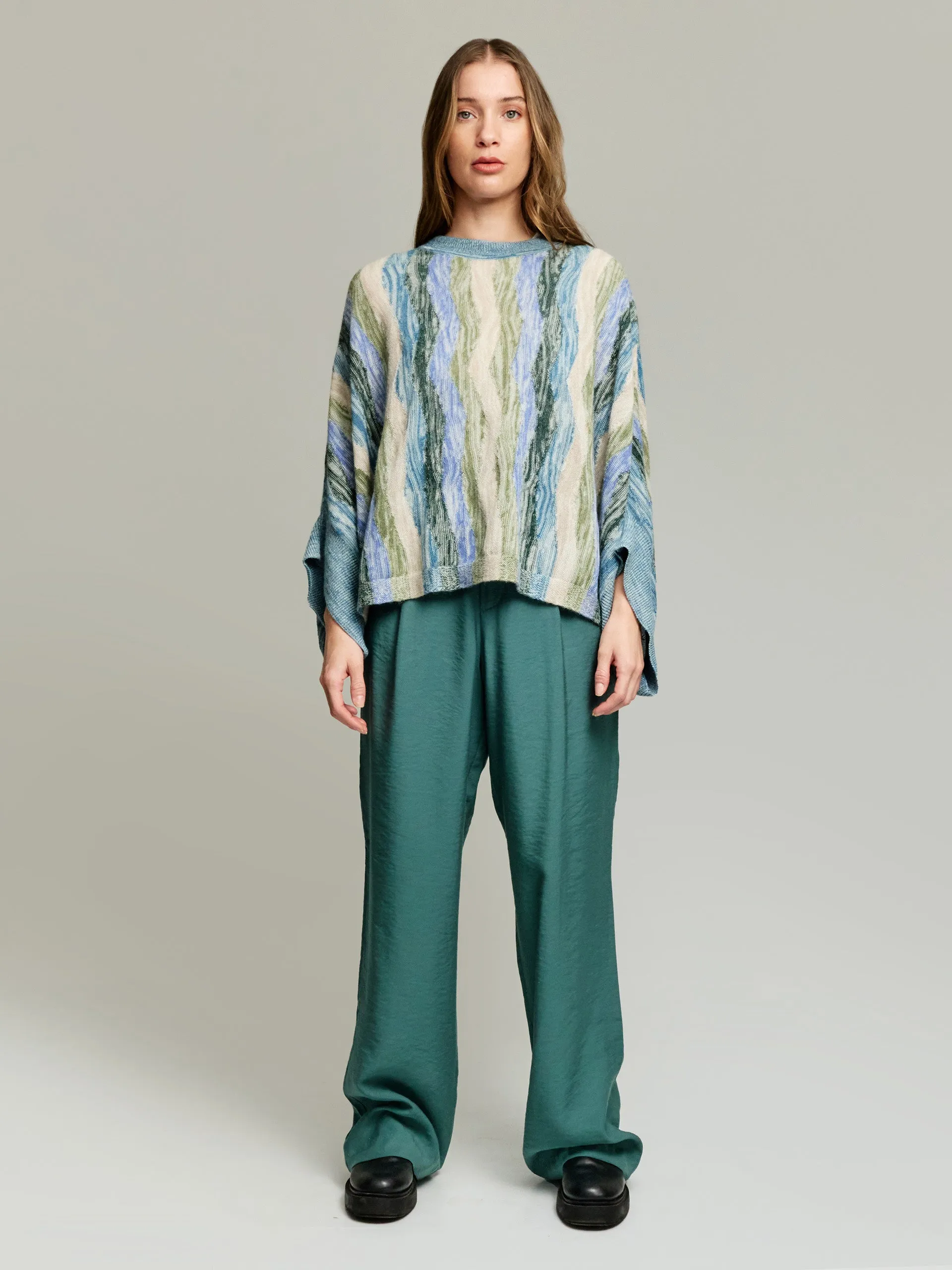 Yola Poncho Baby Alpaca Color Light Blue