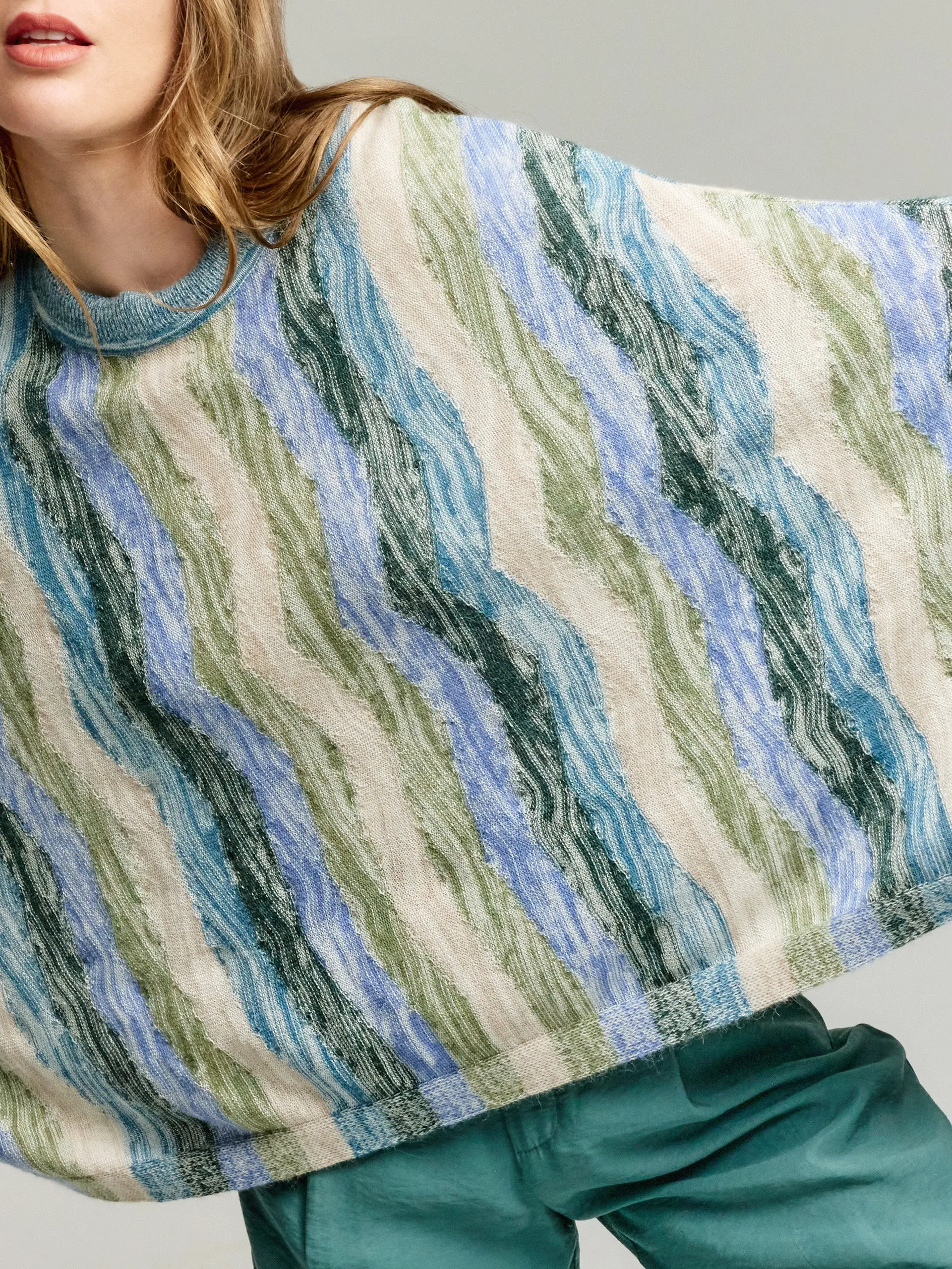 Yola Poncho Baby Alpaca Color Light Blue